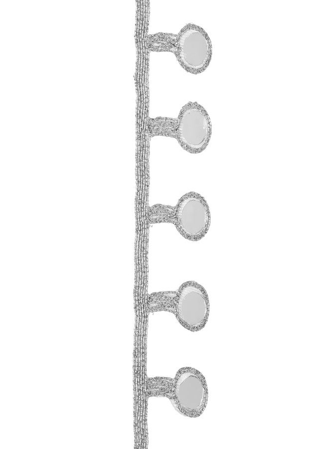 CORIOX Shiny Mirror Lace 9 Meter Border for Dresses, Sarees, Suits, Blouses, Dupattas, Bags, Art and Craft (Silver) - Image 4